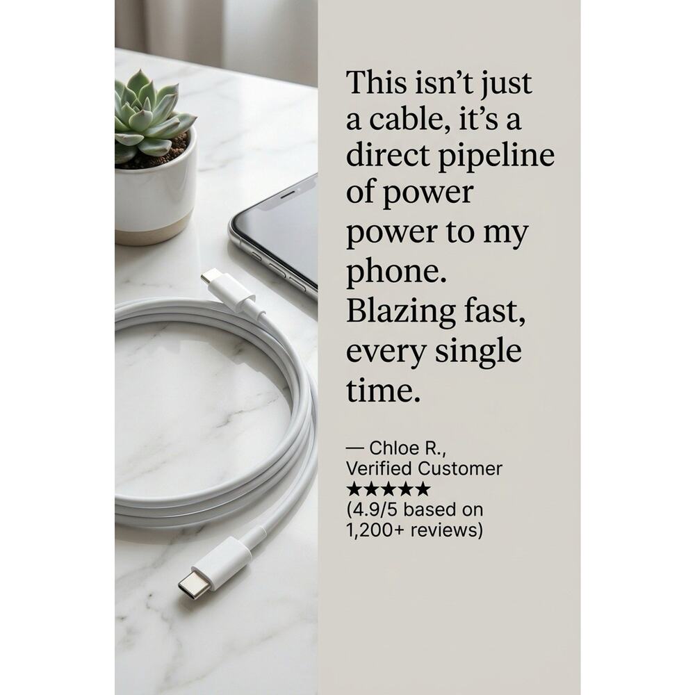 I Phone 15,16,17, Android Cable Faste Charging Tape -C to Type-C New With Box